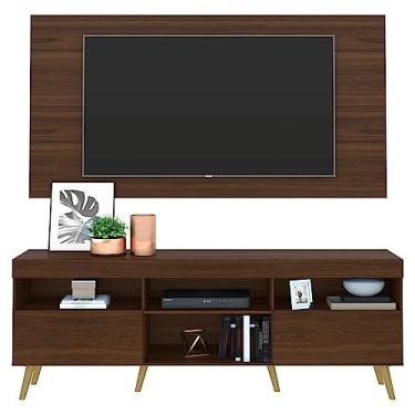 Imagem de Rack com Painel e Suporte Tv 65" Retrô Flórida Multimóveis V3134 Duna/natural