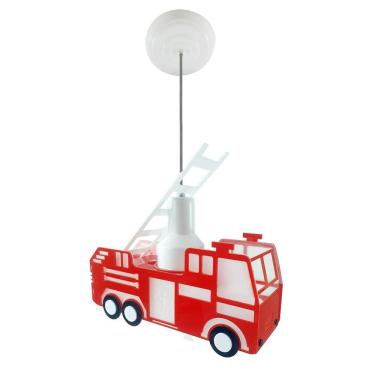 Imagem de Luminária Pendente Infantil Bombeiro Caminhão Carro Quarto