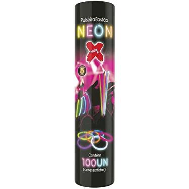 Imagem de Pulseira, Make +, Bastão, Neon Colorida, Tubo Com 100 Unidades