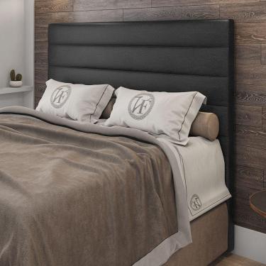 Imagem de Cabeceira Queen Napoli 160cm Material Sintético Preto c/ Frame Italian Flex