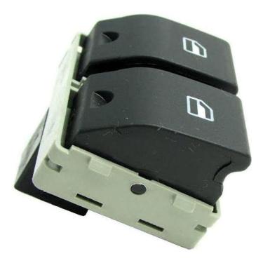 Imagem de Botão de Vidro Elétrico Duplo Gol G4/G5/Fox/Crossfox/Polo - 2 Estagios (Fundo Preto)