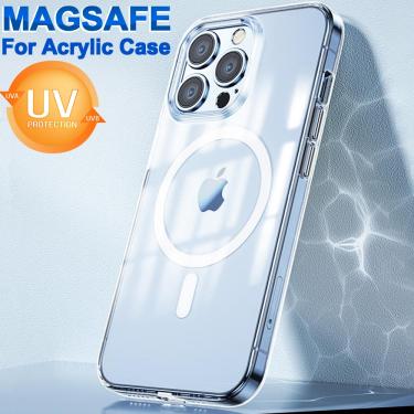 Imagem de Capinha Acrílica Transparente Original Case Para Apple Magsafe Capa Iphone 11 12 13 15 14 Pro Max