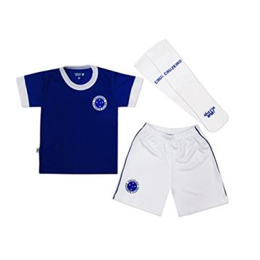 Imagem de Conjunto camiseta, shorts e meia Cruzeiro, Rêve D'or Sport, Crianças, Azul/Branco, 4