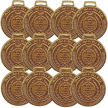 Imagem de Kit com 30 Medalhas Rema Honra Ao Mérito 50mm Com Fita Bronze