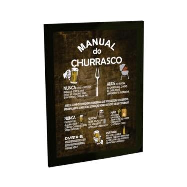Imagem de Quadro Decorativo A4 Engraçado Manual Do Churrasco Cerveja