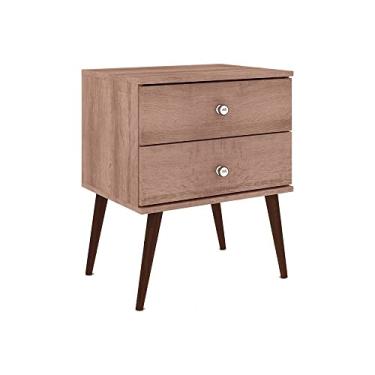 Imagem de Mesa de Cabeceira com 2 Gavetas Movelbento Retrô 38x50x60cm