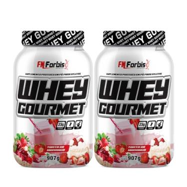 Imagem de Kit 2X Whey Protein Gourmet 907g Pote - FN Forbis Nutrition (Único, Milkshake de Morango)