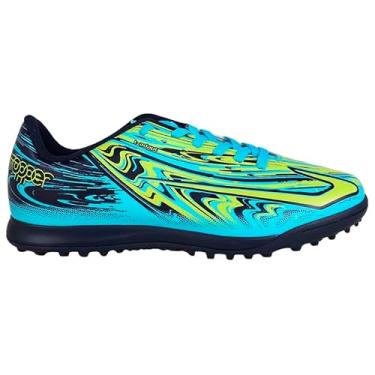 Imagem de Chuteira Topper Society Strike V Masculino Original (Azul e Verde, BR, Adulto, Numérico, 43)