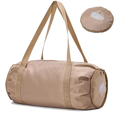 Imagem de Bolsa esportiva pequena, bolsa esportiva dobrável, bolsas esportivas masculinas, bolsas de ioga femininas, bolsa de natação, bolsa esportiva masculina., Marrom, Bolsa de viagem