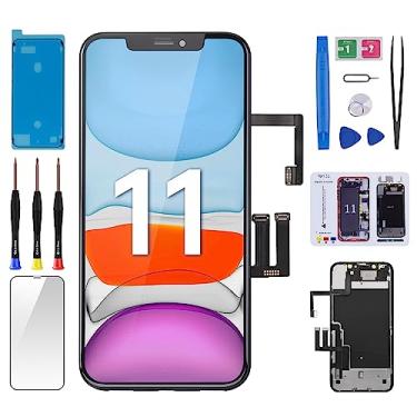 Imagem de BESJMYT Substituição de tela para iPhone 11 com sensor de proximidade de fone de ouvido 15.5 cm 3D Touch LCD digitalizador display totalmente montado para reparo de alto-falante de ouvido kit de