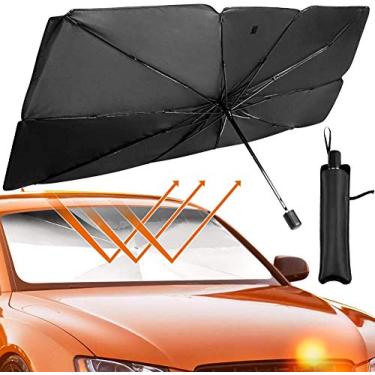 Imagem de Guarda-sol de para-brisa de carro guarda-chuva dobrável para para-sol para para-brisa proteção UV protetor solar protetor solar frontal serve na maioria dos modelos de veículos