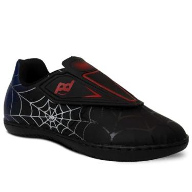 Imagem de Chuteira Futsal Infantil Nº 28 ao 36 Tenis Esportivo Quadra Salão 22.02j (Preto-Vermelho, BR, Criança de 4 a 8 anos, Numérico, 31)