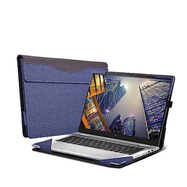 Imagem de Capa para laptop HP ProBook x360 435 G7 G8 G9 G10| Notebook HP EliteBook 840 35.6 cm G9| EliteBook 845 35.6 cm G9. Capa com tudo incluído, capa interna de couro PU de 14 polegadas (azul)