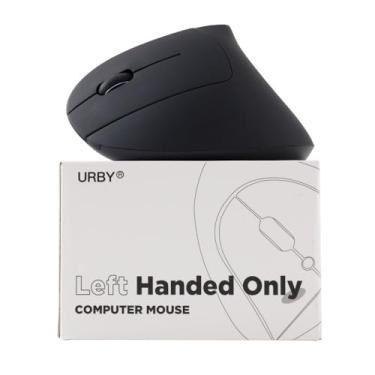 Imagem de Urby Mouse canhoto sem fio, ergonômico, vertical. Também como mouse para jogos canhoto. Compatível com Windows/macOS, laptop, PC. [Tipo C e USB] [Bateria incluída] Preto