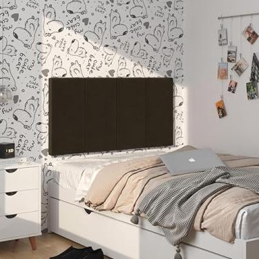 Imagem de Cabeceira Marrom Cama Box Suspensa Solteiro Painel 0.90 cm Estofada Suede Quarto Decoração