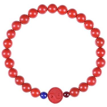 Imagem de Pulseira de cristal de cinábrio Feng Shui Riqueza Pulseira Chakra Gems Taiji Diagrama Charme Ying Yang Equilíbrio Taichi Forte Tailsman Contra o Mal Reiki Meditação Pulseira Dinheiro Sorte/2101