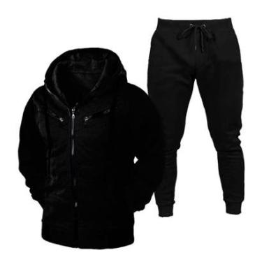 Imagem de Kit Conjunto Agasalho Blusa De Frio + Calça Moletom Masculino e Feminino-Unissex