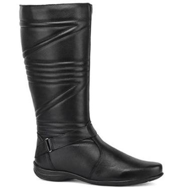 Imagem de Bota Montaria Feminina Cano Alto Rasteira Couro Miuzzi Couro Legítimo-Feminino