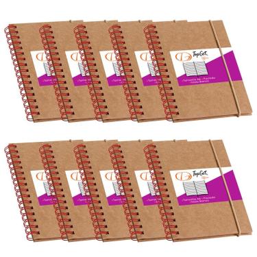 Imagem de Kit 10x Caderneta de Bolso 10x14cm 60 Folhas Pautadas Guarani TopGet