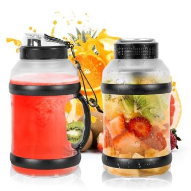 Imagem de Liquidificador portátil para shakes e smoothies de 1800 ml, liquidificador pessoal recarregável com tampa de viagem para cozinha, 4000 mAh, copo de liquidificador à prova d'água com seis lâminas para