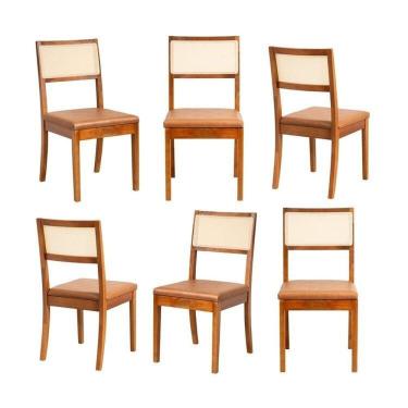 Imagem de Kit 6 Cadeiras Madeira Maciça Tiê Cabecasa Madeiramadeira Amêndoa/Caramelo