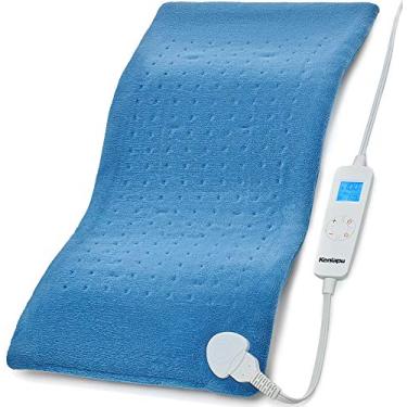 Imagem de Almofada de aquecimento elétrica grande para alívio de dores nas costas, ombros, pescoço e cãibras – Almofada de tecido macio e confortável com desligamento automático – Almofada aquecida quente e rápida – 6 níveis de calor e 3 configurações de temporizador [30,5 cm x 61 cm] [12"x24"]