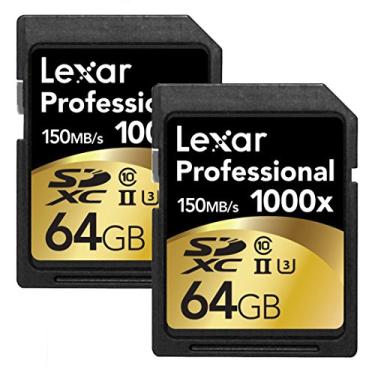 Imagem de Lexar Cartões profissionais 1000 x 64 GB (pacote com 2) SDXC Uhs-II
