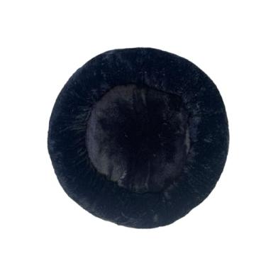 Imagem de Cama Caminha Pet Nuvem Redonda Pelucia Com Ziper Tamanho P 50x50 Cama Ninho Pet Para Cachorros e Gatos, Com Ziper Nas Bordas e Fundo, Macia e Confortável Antiderrapante e Ergonômica (PRETO)