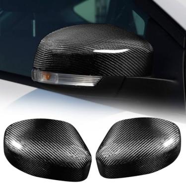 Imagem de FINMOKAL Capa de espelho retrovisor de carro de fibra de carbono real compatível com Ford Focus 2015-2018