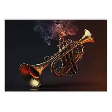 Imagem de Placa Decorativa Instrumento Musical Flauta Saxofone Bateria Piano Decoração