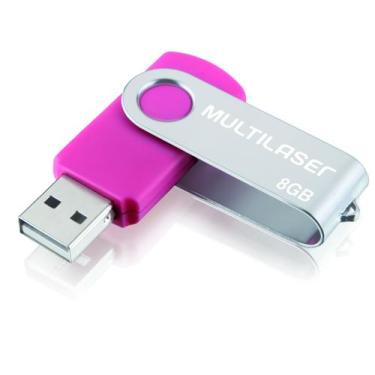 Imagem de Pendrive Multilaser Twist Rosa 8Gb
