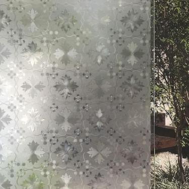 Imagem de Pelicula Adesiva Eletrostatica 3D para Porta de Vidro Flores 210x180cm