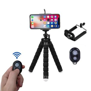 Imagem de Mini Tripé Flexível + Suporte Para Celular + Controle Bluetooth - Kali