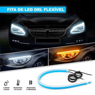 Imagem de Par Fita Automotiva Seta Sequencial Barra Led 60 cm DRL Farol para Che