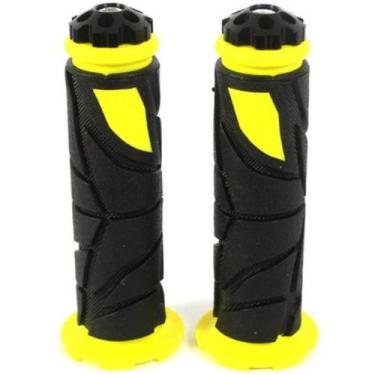 Imagem de Manopla Emborrachada Moto Modelo ZX-523 Preto e Amarelo - Loja Duas Ro