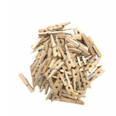 Imagem de 50 Mini Prendedor Pregador de Madeira Decoração Fotos Varal - Inter, B