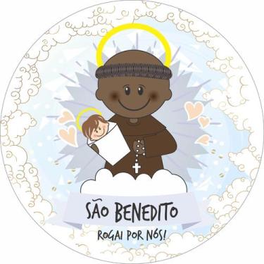 Imagem de Painel de Lona Redondo Santinhos Católicos São Benedito - Fabrika de F