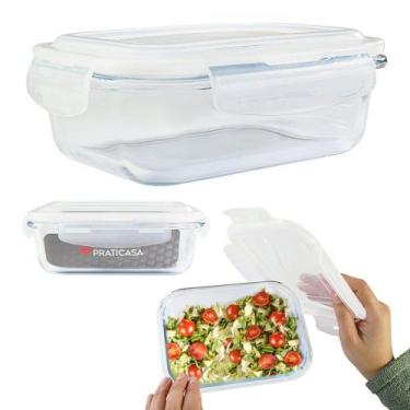 Imagem de Pote Vidro Hermético Marmita Mantimentos Tampa 640ml - Uni