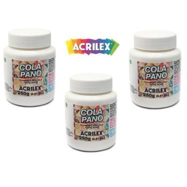 Imagem de 3 X Cola Pano Acrilex 250gr Embalagem Economica *frete+barat