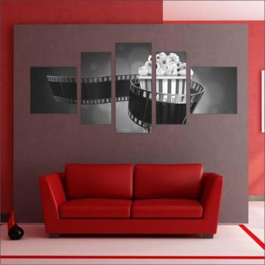 Imagem de Quadro Decorativo Cinema Pipoca Filmes Com 5 Peças TT2 - Vital