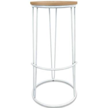 Imagem de Banco Banqueta Alta Industrial Dinamarca Em Aço Balcão Bar Cozinha Bra