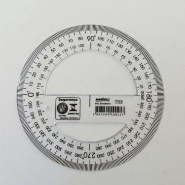 Imagem de Régua Transferidor 360º  Cristal - Waleu  (ref-001503)