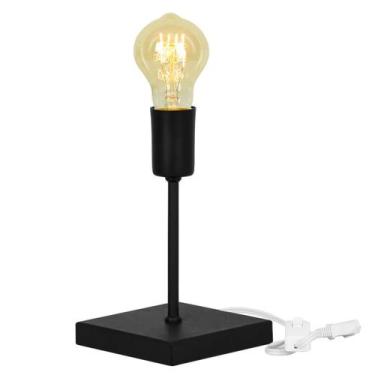 Imagem de Luminária de Mesa Abajur Vintage Preto com Lampada - MARRYLUZ, 110V