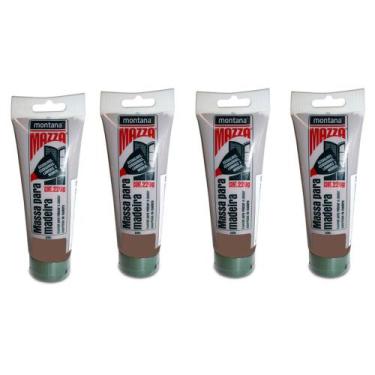 Imagem de Kit 4 Montana Massa Madeira P/ Calafetar Cor Imbuia 220g