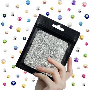 Imagem de CLRDIVA 5000 peças 2 mm prata Flatback Resina Strass Bulk Jelly Gems Flat Back Cristais Sem Hotfix Atacado Pedras Diamantes para Artesanato Tumblers Rosto Olho Maquiagem Unhas Bling DIY Decoração
