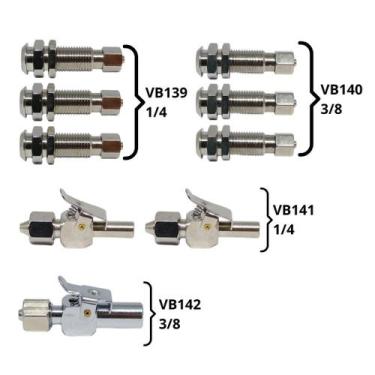 Imagem de Engate Rápído Fêmea 1/4 e 3/8 Macho 1/4 e 3/8 (Kit 9) - RP