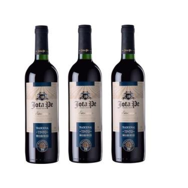 Imagem de Kit Vinho Jota Pe Tradicional Tinto Seco 750ml 3 unidades