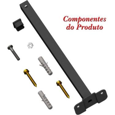 Imagem de Suporte Haste De Refletor Led Parede Fachada Banner Braço Reto 30 Cm  