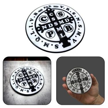 Imagem de Adesivo Medalha De São Bento Branco Resinado Médio - FORNECEDOR 6