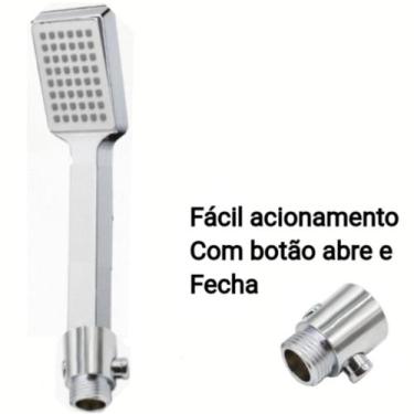 Imagem de Chuveirinho Luxo Quadrado C Botão  - MFC METAIS